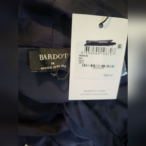 Bardot Aaliyah Wrap Midi Dress In Navy NWT size 12 - Picture 5 of 5